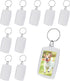 10PCS Double-Sided Acrylic Keychains: Blank Photo Keyrings, Split Ring, Clear DIY Craft Picture Holder for Family &