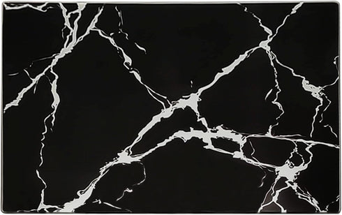 Glass Cutting Board, 16 * 12 inch Set of 1 Tempered Glass Cutting Board, Decorative Square Marble Chopping Board for Kitchen, Scratch, Heat, Shatter Resistant Cutting Mat, Black and White
