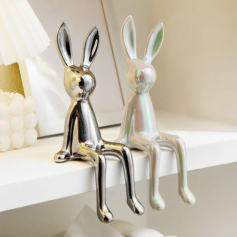 Jubiluxor 3-Piece Rabbit Decor Sculptures - Home, Office, Living Room, Bedroom - Accents, Decorations, Figurines