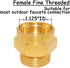 1.125" 3/4" Uenede Garden Hose Bib Adapter, Measure Diameter Female Fine Thread to Standard GHT Male Thread, Compatible