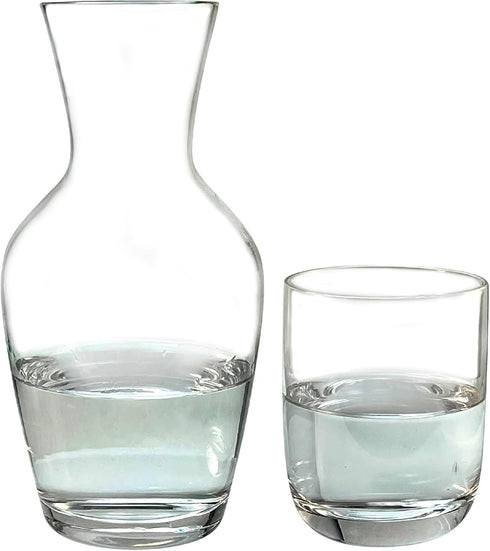 26 oz Lily's Home Water Carafe, With Glass Cup as Lid, Bedside Water Carafe for Bedroom, Bathroom, or Kitchen, Ideal