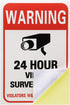 Tupalizy 24 Hours Video Camera Surveillance Sign Stickers - Self-Adhesive Security Labels for Window, Wall, Door, 20PCS