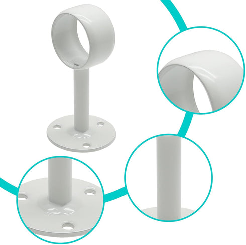 4Pcs Shower Curtain Closet Rod Holder - 1'' & 1-1/4'' Stainless Steel Ceiling Mount Pipe Flange Socket