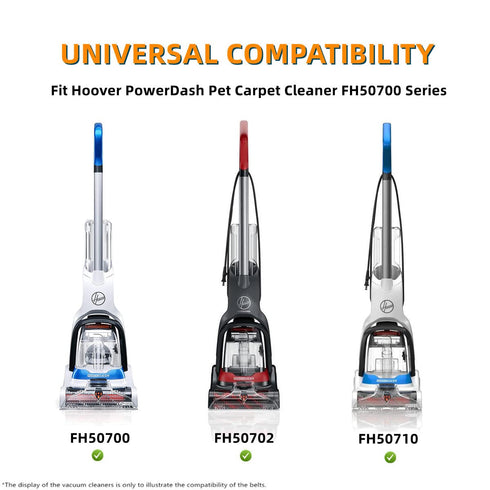 Replacement Belts for Hoover PowerDash Pet - FH50700, FH50710, FH50702, FH50703I Carpet Cleaner (Pack of 2)