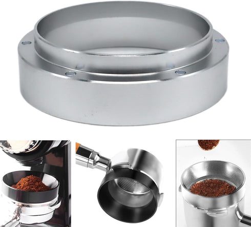 1pc Espresso Dosing Funnel, Aluminum Coffee Dosing Ring for Home Coffee Bar (51mm, Silvery)