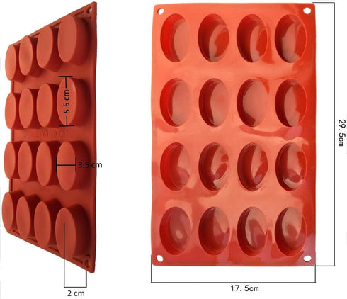 Oval Silicone Pudding Mold: Reusable DIY Baking Tins for Cake, Cupcake, Chocolate, and Ice Cube