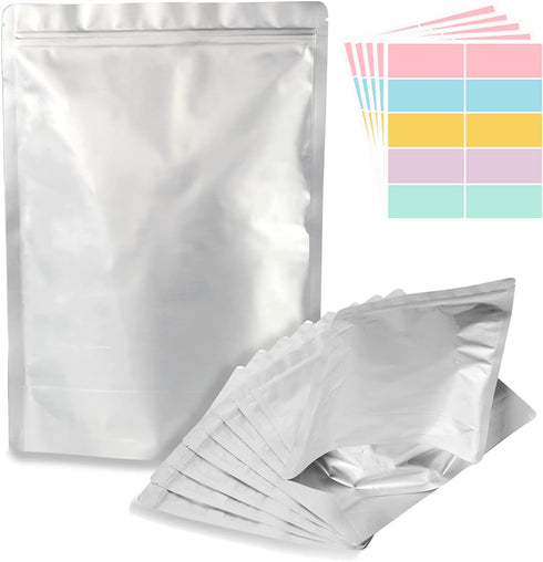 50pcs 1 Gallon Mylar Bags for Food Storage, 10 Mil 10"x14" Stand-Up