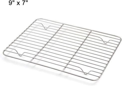 Aspire Cooling Rack 2 Pack | 9" x 7" Stainless Steel Baking Racks for Cooking, Baking, Roasting, Grilling