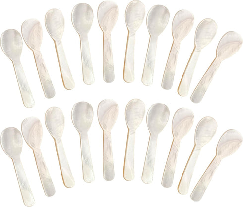 20pcs Caviar Spoons, Shell Spoons, Mother of Pearl Dessert Spoons for Caviar, Jam, Ice Cream, Restaurant