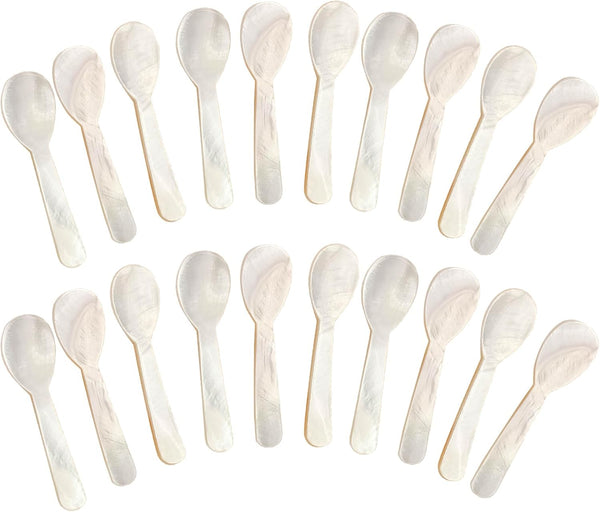 20pcs Caviar Spoons, Shell Spoons, Mother of Pearl Dessert Spoons for Caviar, Jam, Ice Cream, Restaurant