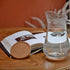 Natural Round Cork Coasters for Drinks, Absorbent Heat and Water Resistant Reusable Durable Saucers (4 PCS)