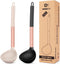 Pack of 2 Silicone Ladle Spoons, Large Non-Stick Kitchen Utensils, High Heat Resistant, BPA Free for Cooking
