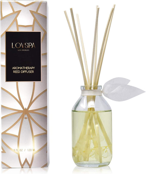 LOVSPA Reed Diffuser Set, Amber Romance Scented Oil Diffuser with Sticks, Home Fragrance Accessories