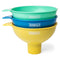 3pc Wide Mouth Canning Funnels - Large Spout Quick Fill Food Grade Plastic Funnels for Bottles and Mason Jars (Blue,