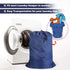 Washable Travel Laundry Bag with Drawstring (3 Pack), Large Dirty Clothes Bag Fit for Laundry Basket, Navy Blue