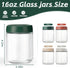 Lids,16oz Set 4, DIMBRAH Overnight Oats Containers with Glass Jars with Lids - Of Practical Oatmeal Container to Go