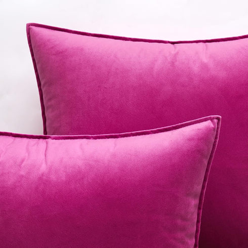 MIULEE Pack of 2 Soft Hot Pink Decorative Velvet Throw Pillow Covers, 18x18 Inch for Sofa, Bedroom
