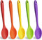 HANSGO 5PCS Small Silicone Spoons, 8 Inch Nonstick Heat Resistant Kitchen Spoons for Cooking, Baking, Stirring