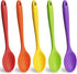 HANSGO 5PCS Small Silicone Spoons, 8 Inch Nonstick Heat Resistant Kitchen Spoons for Cooking, Baking, Stirring