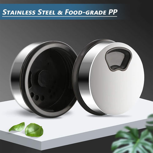 2 Pack Salt and Pepper Shakers, 300ml Glass Spice Jars with Adjustable Pour Holes, Stainless Steel Seasoning Containers