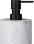 Resin White Marbled Body Wash Engraved Bottle Refillable Pump Dispenser, Durable Waterproof Construction for Bath