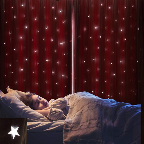 84 Inches 1 Pink Blackout Curtains for Girls Bedroom Cute- Aesthetic Star Cutout Double Layer with Sheer Overlay, Long
