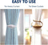 Magnetic Curtain Tiebacks with Larger Magnet, 2 Pack 18in Decorative Holdbacks for Indoor & Outdoor Curtains (Beige)
