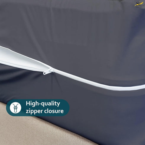 48x75 3/4 100% 8 Inch Mattress Protector Full Bunk Waterproof Zippered Cover, Deep, Six-Sided Encasement for Camper