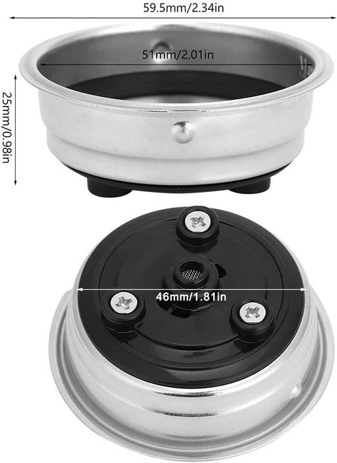 Watris Veiyi Detachable Coffee Filters Basket, 1 Cup 51mm Stainless Steel Reusable Strainer