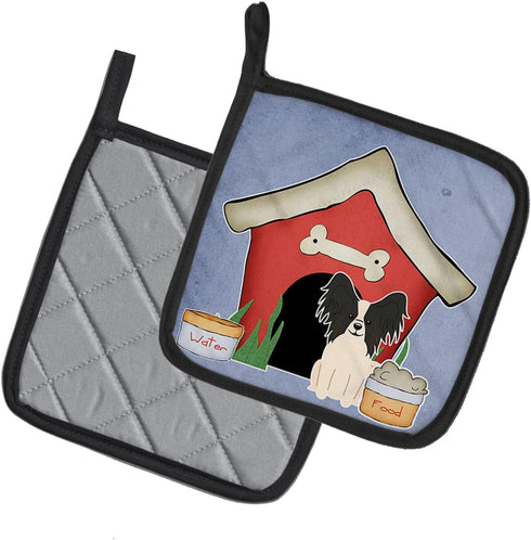 Caroline's Treasures BB2830PTHD Dog House Collection - Papillon Black White Pair of Heat Resistant Pot Holders
