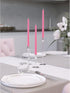 CANDWAX 8 inch Pink Taper Candles - Set of 4 Dripless and Smokeless Unscented Slow Burning Candle Sticks
