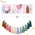 DrCor Boho Rainbow Tassel Garland - Handmade Cotton Yarn Wall Hanging in Earthy Tones for Nursery, Kids Room, Baby