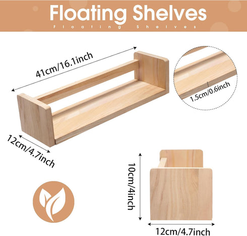 Set 4 Decor(16 of Nursery Book Shelves Floating Bookshelves Nursery Shelves for Wall Book Shelf Organizer Bathroom