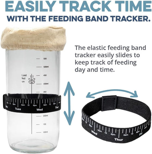 Set Set Cultures For Health Sourdough Starter Jar Kit | Easy DIY Breadmaking Kit for Sourdough Bread | Essential Baking