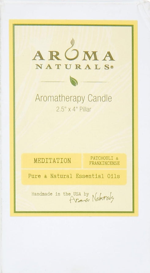 Aroma Naturals Patchouli and Frankincense Essential Oil Pillar Candle, 2.5 inch x 4 inch