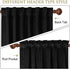 120 inches W62 L120, 1 StangH Soft Black Velvet Curtains Blackout backdrops for Theater, Long French Door Curtains