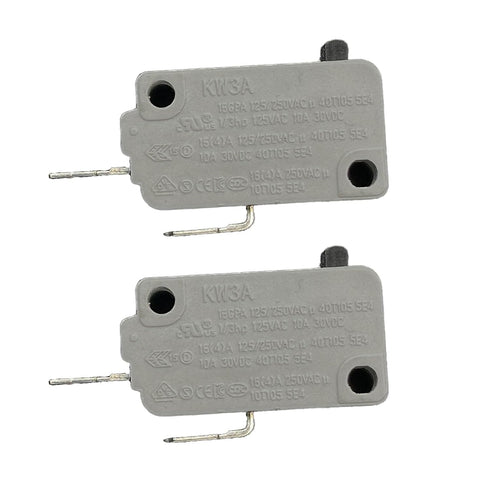 KW3A Microwave Oven Door Switch, 16A 125/250V Replacement Part (2 Pack Normally Open)