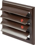Plastic 4" Brown Dryer Vent Cover with Flange - Exhaust Ventilation Grille with Shutters for Various Ventilation Systems