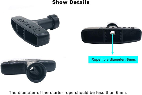 ZLKSKER 2 pcs Gasoline Engine Starter Handle Grip, Recoil Starter Pull Handle for Lawn Mower and Chainsaw