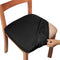Gute Chair Seat Covers, Stretch Solid Dining Room Chair Protectors with Ties (4 Pcs, Black)