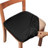 Gute Chair Seat Covers, Stretch Solid Dining Room Chair Protectors with Ties (4 Pcs, Black)