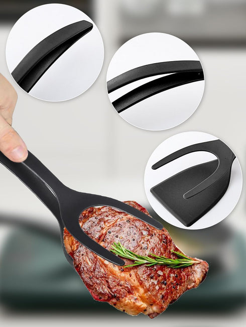 2PCS Egg Flipper Spatula, 2 in 1 Grip and Flip Spatula Tongs, Fried Egg Spatula for Home Kitchen Cooking Tool
