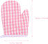 DOITOOL Kids Oven Mitts - 2Pcs Red Checkered Heat Resistant Kitchen Mitts for Children Play Kitchen Baking