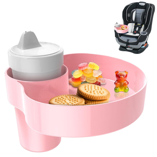 Car Seat Snack Tray: Travel Tray for Kids Carseat Cup Holder with