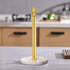 Paper Towel Holder Stand, One-Handed Ripping Paper Towel Roll Holder Countertop, Heavy Marble Base, NOT Tip Over - (Marble Base, Gold)