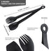 MSY BIGSUNNY Small Serving Tongs, 6 Inches Premium Stainless Steel Appetizer Tongs, Set of 4 (Black)