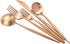 Copper Gold Flatware, Royal 5 Pieces Luxury Matte Finish 18/10 Stainless Steel Tableware Set for 1