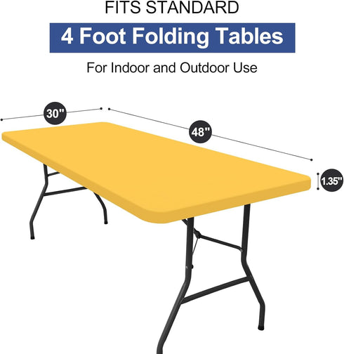 4 30" 48") homing Rectangle Table Cloth Cover, Waterproof Polyester Elastic Fitted Tablecloth, Fits for Foot Folding