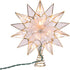 Kurt S. Adler UL3141 9.84" Brass Plated 7-Point Double Tip Capiz Star Tree Topper with Center Gem
