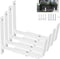 Y&M 4 Pack Adjustable Planter Box Brackets, Heavy Duty Iron Wall Mounting Hooks for Balcony, White